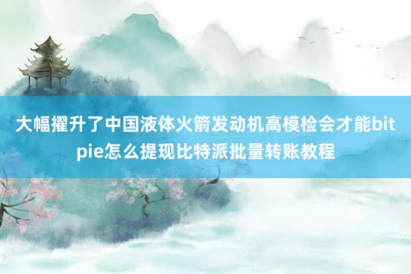 大幅擢升了中国液体火箭发动机高模检会才能bitpie怎么提现比特派批量转账教程