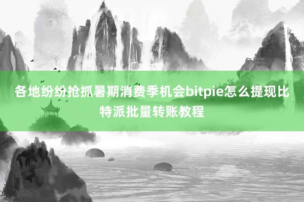 各地纷纷抢抓暑期消费季机会bitpie怎么提现比特派批量转账教程