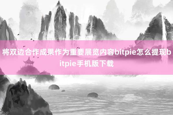 将双边合作成果作为重要展览内容bitpie怎么提现bitpie手机版下载