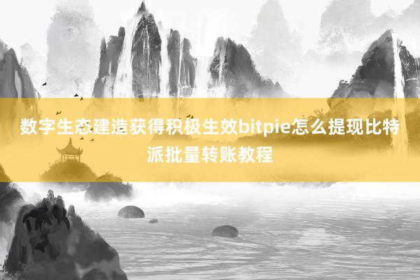 数字生态建造获得积极生效bitpie怎么提现比特派批量转账教程