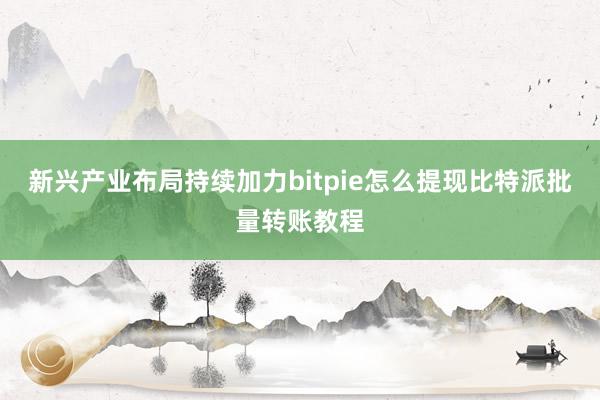 新兴产业布局持续加力bitpie怎么提现比特派批量转账教程