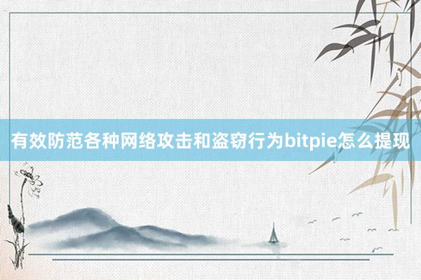 有效防范各种网络攻击和盗窃行为bitpie怎么提现