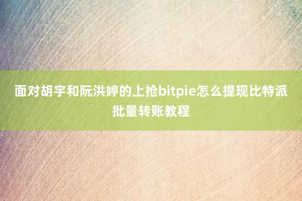 面对胡宇和阮洪婷的上抢bitpie怎么提现比特派批量转账教程