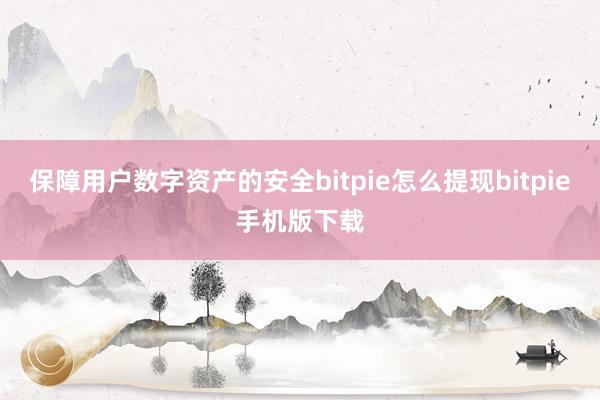 保障用户数字资产的安全bitpie怎么提现bitpie手机版下载