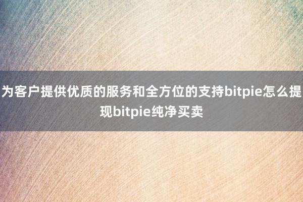 为客户提供优质的服务和全方位的支持bitpie怎么提现bitpie纯净买卖