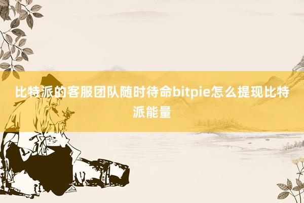 比特派的客服团队随时待命bitpie怎么提现比特派能量