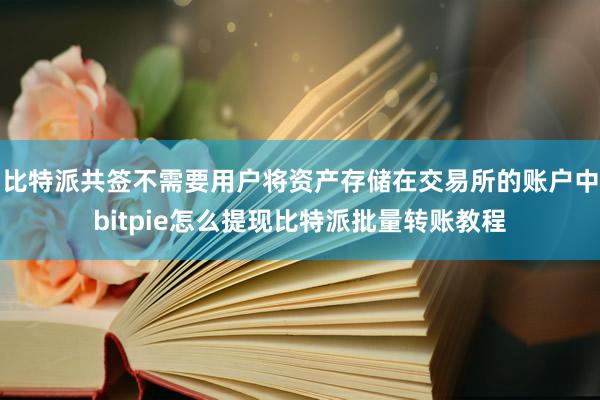 比特派共签不需要用户将资产存储在交易所的账户中bitpie怎么提现比特派批量转账教程