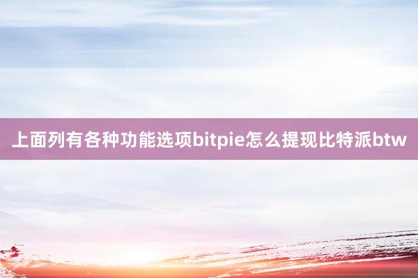 上面列有各种功能选项bitpie怎么提现比特派btw