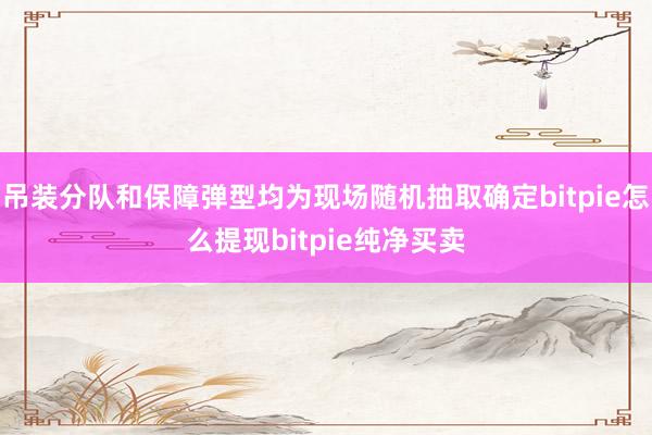 吊装分队和保障弹型均为现场随机抽取确定bitpie怎么提现bitpie纯净买卖