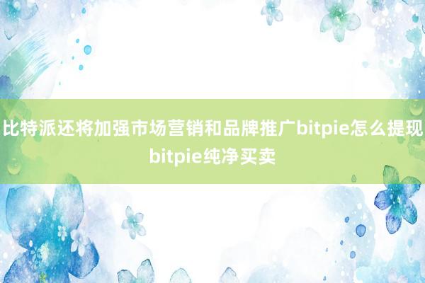 比特派还将加强市场营销和品牌推广bitpie怎么提现bitpie纯净买卖