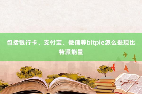 包括银行卡、支付宝、微信等bitpie怎么提现比特派能量