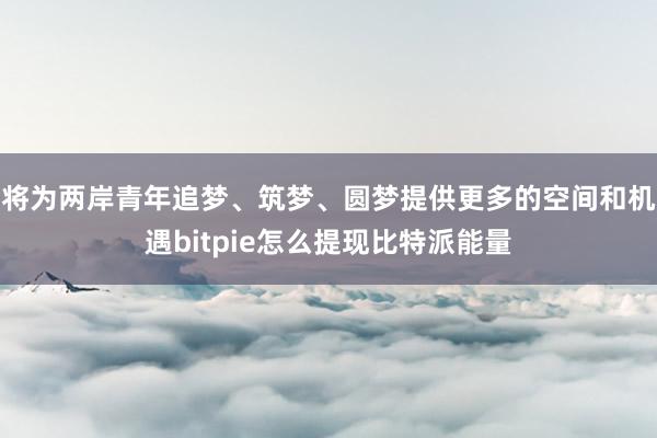 将为两岸青年追梦、筑梦、圆梦提供更多的空间和机遇bitpie怎么提现比特派能量