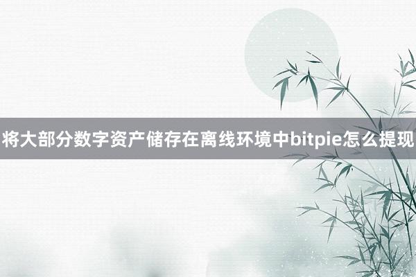 将大部分数字资产储存在离线环境中bitpie怎么提现