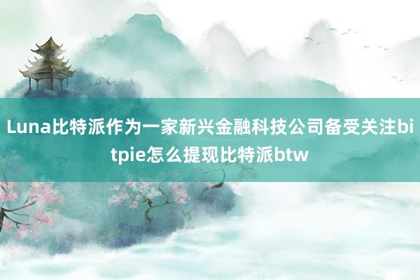 Luna比特派作为一家新兴金融科技公司备受关注bitpie怎么提现比特派btw