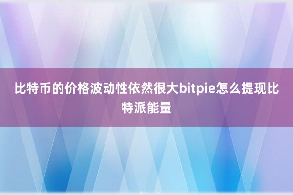 比特币的价格波动性依然很大bitpie怎么提现比特派能量