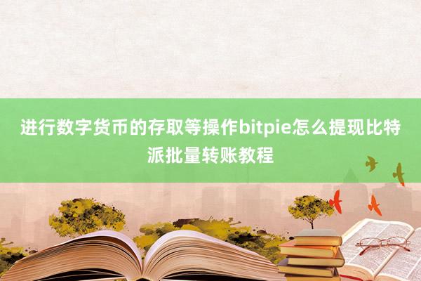 进行数字货币的存取等操作bitpie怎么提现比特派批量转账教程