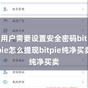 用户需要设置安全密码bitpie怎么提现bitpie纯净买卖