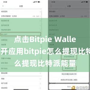 点击Bitpie Wallet图标打开应用bitpie怎么提现比特派能量