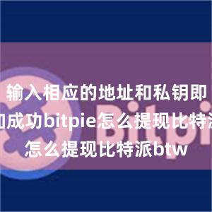 输入相应的地址和私钥即可添加成功bitpie怎么提现比特派btw