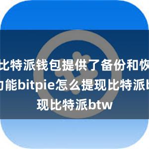 比特派钱包提供了备份和恢复功能bitpie怎么提现比特派btw