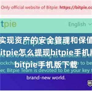 实现资产的安全管理和保值增值bitpie怎么提现bitpie手机版下载