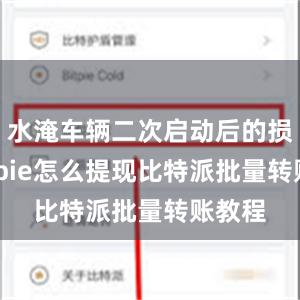 水淹车辆二次启动后的损失bitpie怎么提现比特派批量转账教程