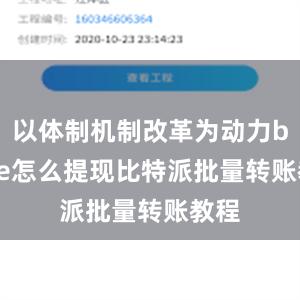 以体制机制改革为动力bitpie怎么提现比特派批量转账教程