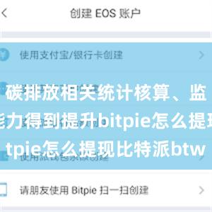 碳排放相关统计核算、监测计量能力得到提升bitpie怎么提现比特派btw