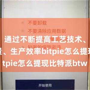 通过不断提高工艺技术、产品质量、生产效率bitpie怎么提现比特派btw